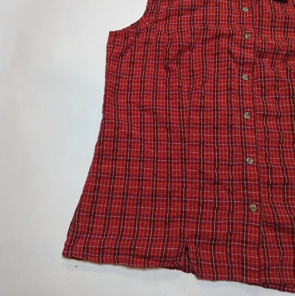 Vintage Classic  Elements Sleeveless Button Down Plaid Tank Top Large - Picture 6 of 7